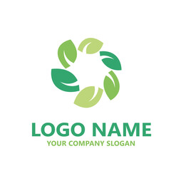  leaf logo design ready vector template