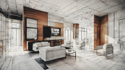 Focus on the lines and angles in architectural designs.