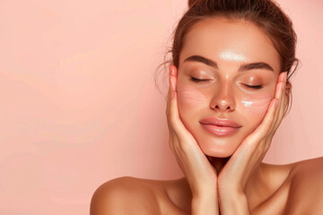 Close-up of woman skin applying moisturizer. Cosmetology and SPA. Home care. Skin care.