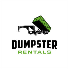 Roll off dump trailer vector with masculine style design