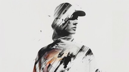 Duotone illustration of Streetwear Outfit