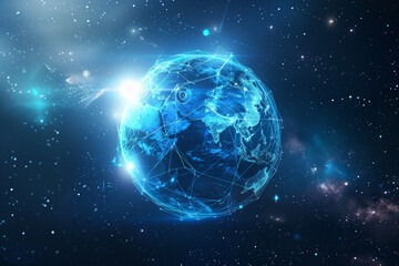 Obraz premium Digital Planet Visualization