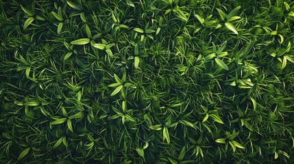 Fototapeta premium A close-up view of lush green grass with blades and texture