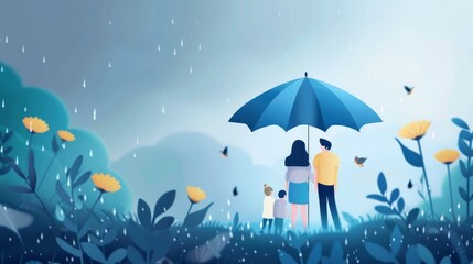 Life insurance coverage depicted through a policyholder receiving financial support for their family in the event of their death, highlighting a sense of security and peace of mind