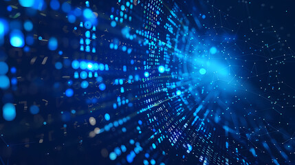 Fototapeta premium Abstract blue glowing background