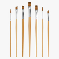 Set of paintbrushes isolated on white background. Vector illustration