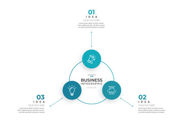 Modern minimalist elegant clean circular steps editable infographic design template vector