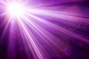 Vibrant purple light burst  abstract rays on dark background with pink and gold sparkles