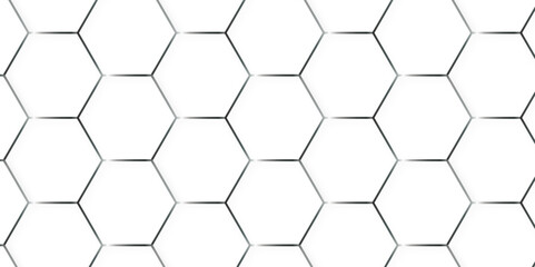 Minimal vector white hexagon honeycomb texture. Abstract grid monochrome decoration art hexagon polygonal pattern background. seamless bright white abstract honeycomb background.	

