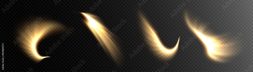 Aufkleber The effect of a vortex of glowing light lines. Magic effect of a bright vortex trail on a transparent background for web design and illustrations