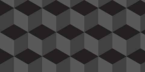 	
Seamless abstract Black and gray background from cubes and lines. Geometric tiles and mosaic creative stylish seamless pattern block cube background. minimal hexagon Cubes mosaic shape vector design