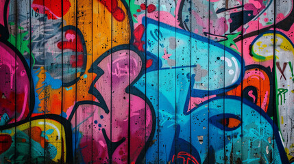 Graffiti wall grunge background. Street graffiti on the wall background. Closeup of texture colorful graffiti wall.