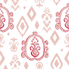 Ikat seamless pattern, geometric ethnic oriental pattern, traditional vintage pattern seamless repeat vintage decor, textile design organic hand made boho print