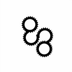 Abstract number 88 logo design from gear elements.