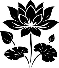 Fototapeta premium Silhouette of lotus flower