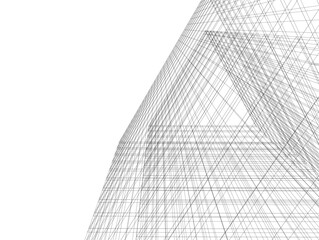 abstract architecture vector 3d illustration