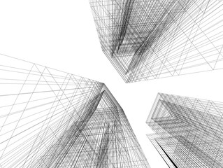 abstract architecture vector 3d illustration