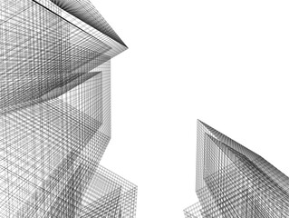 abstract architecture vector 3d illustration