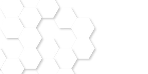 Minimal vector white hexagon honeycomb texture. Abstract grid monochrome decoration art hexagon polygonal pattern background. seamless bright white abstract honeycomb background.	
