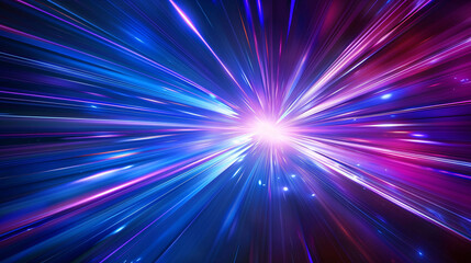 Obraz premium 3D abstract glowing ray poster, abstract KV main visual business PPT background