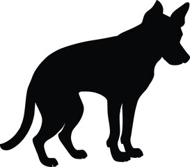 black silhouette of a dog.