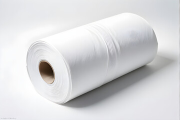 Roll of paper towels on a white background