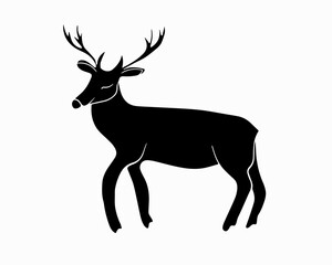 Vector isolated illustration of deer animal.Deer silhouette.