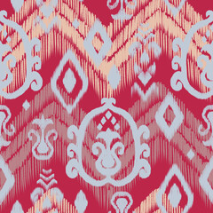 Ikat seamless pattern, geometric ethnic oriental pattern, traditional vintage pattern seamless repeat vintage decor, textile design organic hand made boho print