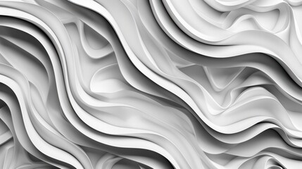 Fototapeta premium A white and black abstract painting with a wave pattern