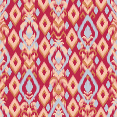 Ikat seamless pattern, geometric ethnic oriental pattern, traditional vintage pattern seamless repeat vintage decor, textile design organic hand made boho print