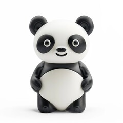 Naklejka premium A_3D_toy_cute_panda_isolated_on_white_background