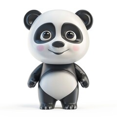Naklejka premium A_3D_toy_cute_panda_isolated_on_white_background