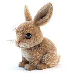 Obraz premium A_3D_toy_cute_Rabbit_isolated_on_white_background