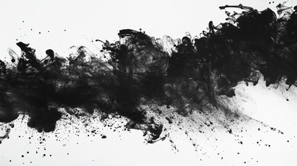 Obraz premium Black ink explosion in white background