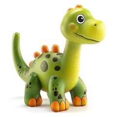 Fototapeta premium A_3D_color_toy_cute_dinosaur_isolated_on_white_background