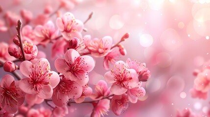 Obraz premium Pink Blossom Flowers Nature spring time concept