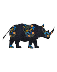 abstract wild life with flower pattern on a white background