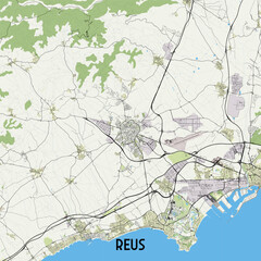 Reus,  Spain map poster art