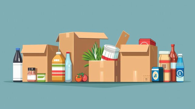 Donated food items ready for delivery to local charity