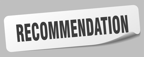 recommendation sticker. recommendation label