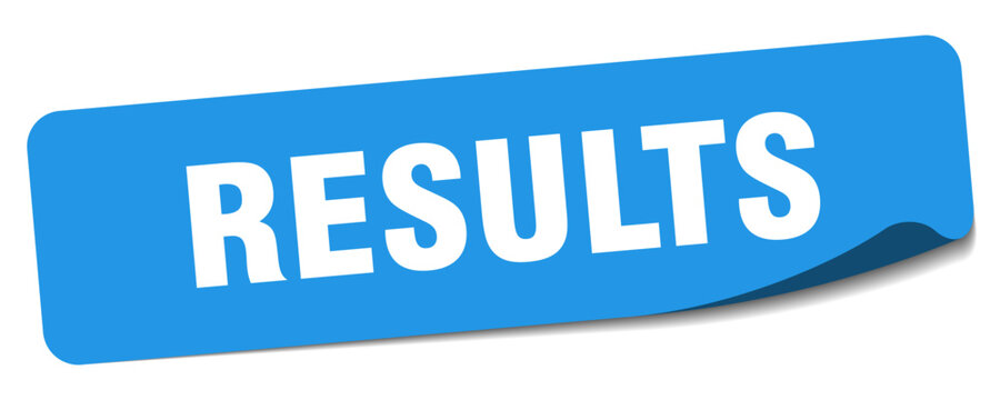 results sticker. results label