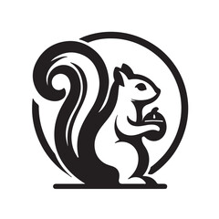 Black and white squirrel with Nut