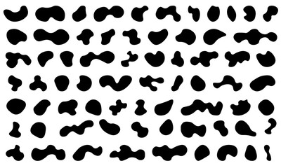 random shapes black blobs