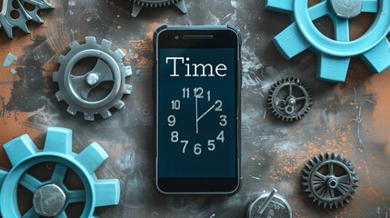 Gears symbolize effective time management and work efficiency, emphasizing productivity and organization in professional settings.