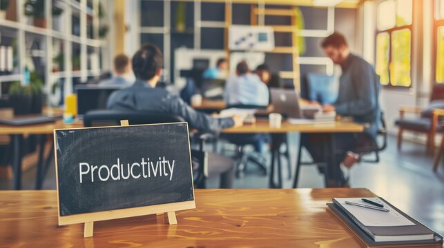 Modern office setup with employees working efficiently, showcasing productivity, time management, and profit maximization strategies.