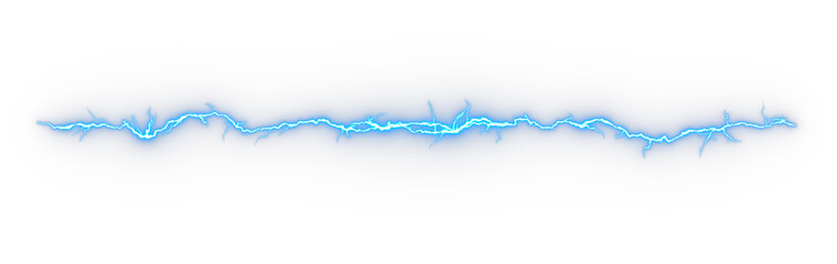 Cut out electric spark lighting on transparent backgrounds effect 3d render png