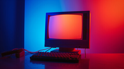 computer monitor with mouse and keyboard