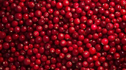 Fresh Red Cranberries Background - Abundant Harvest of Vibrant, Juicy Cranberries - Perfect for Holiday Recipes, Healthy Snacks, and Seasonal Decorations - High-Quality Stock Photo