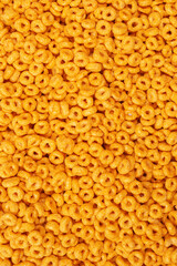Corn-flakes background and texture. Top view.