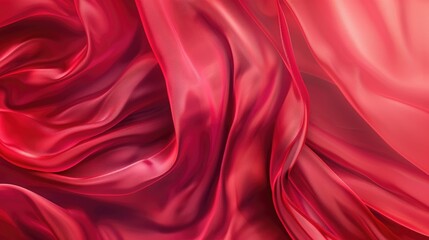 Fototapeta premium Red Silk with a Smooth Texture suitable for backgrounds